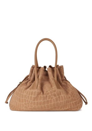 Elisabetta Franchi crocodile-print tote bag - Neutrals