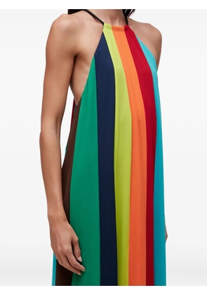 Osklen rainbow-stripe halter-neck maxi dress - Blue