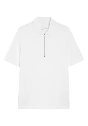Jil Sander zip-up knitted polo shirt - White