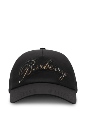 Burberry check-cursive baseball cap - Black