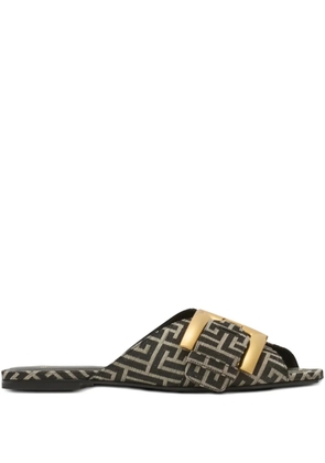 Balmain Anthem monogram-pattern sandals - Black
