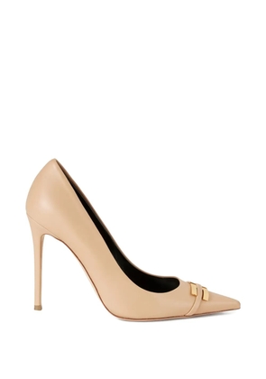 Elisabetta Franchi logo-detail stiletto pump - Neutrals