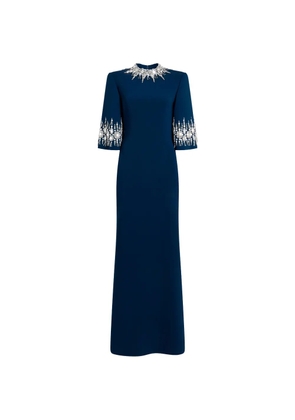 Jenny Packham embellished collar maxi dress - Blue