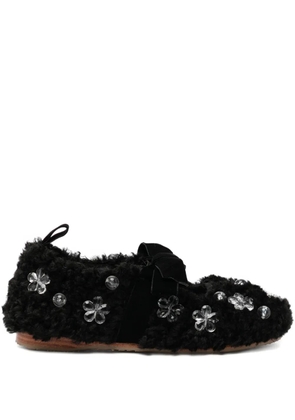 ROCKFISH x Susan Fang furry ballet flats - Black