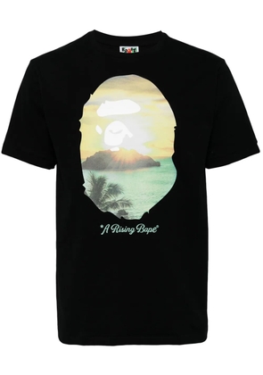 A BATHING APE® logo-print cotton T-shirt - Black