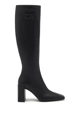 Courrèges Heritage leather knee-high boots - Black