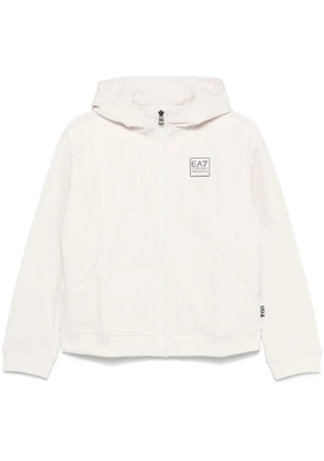Ea7 Emporio Armani logo-patch hoodie - White