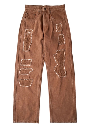 Glass Cypress embellished 'Brown' jeans
