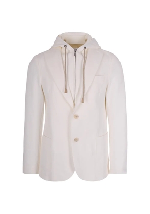 Eleventy hooded two-button jacket - White