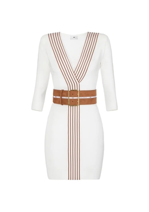 Elisabetta Franchi striped knit mini dress - White