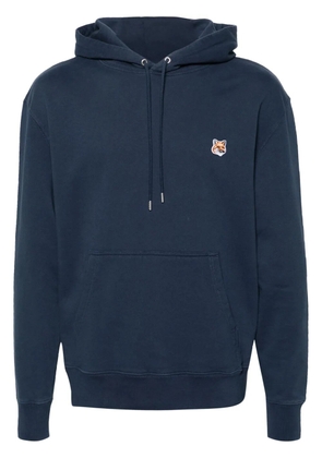 Maison Kitsuné Fox-motif cotton hoodie - Blue