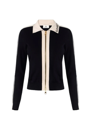 Elisabetta Franchi logo-detail cardigan - Black