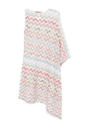 Missoni striped asymmetric cover-up - White