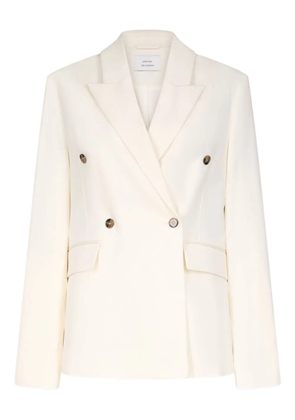 LouLou de Saison Horn double-breasted peak-lapel blazer - Neutrals