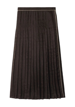 Burberry Sunflower pleated silk midi skirt - Brown