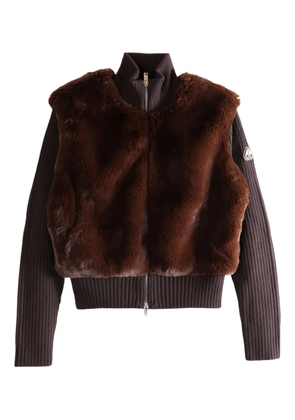 Moose Knuckles fur zip knitwear - Brown