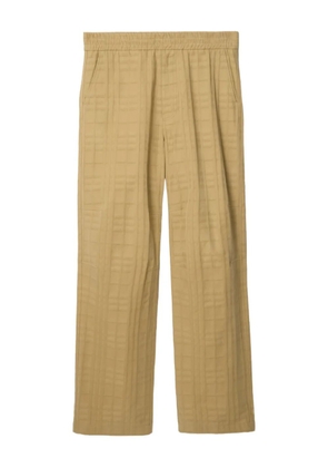 Burberry textured-check cotton trousers - Neutrals
