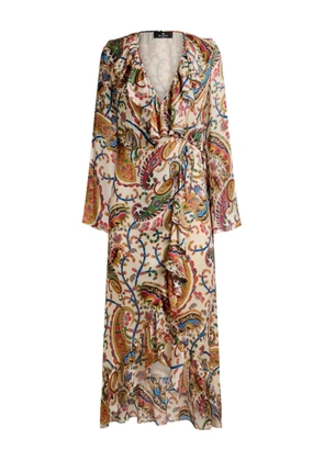 ETRO Peau D'ange ruffled paisley-print maxi dress - Neutrals