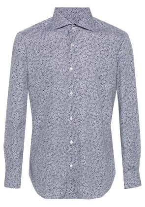 Barba floral-print cotton shirt - Black