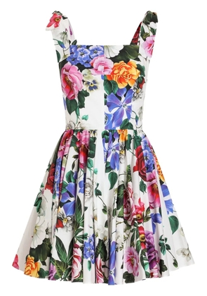 Dolce & Gabbana floral-print mini dress - White