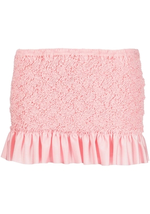 Alexander Wang shirred ruffle-hem mini skirt - Pink