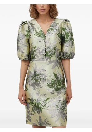 Bruuns Bazaar puff-sleeve floral-print dress - Green