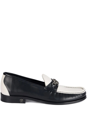 Roberto Cavalli monogram-plaque two-tone loafers - White
