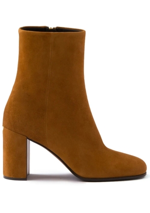 Prada suede 85mm booties - Brown