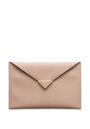 Prada envelope snap-closure clutch - Neutrals