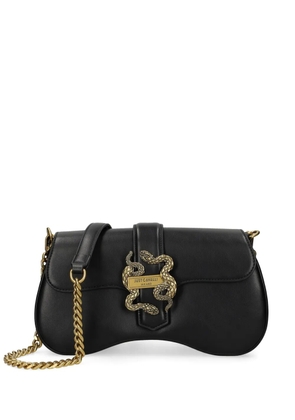 Just Cavalli logo-plaque leather shoulder bag - Black