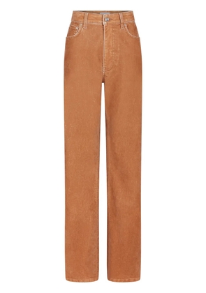 Rabanne contrast-stitching straight trousers - Brown