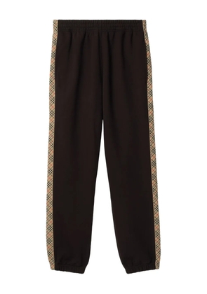 Burberry check-trimmed cotton track pants - Brown