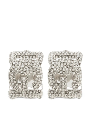 Dolce & Gabbana logo crystal-embellished earrings - Silver