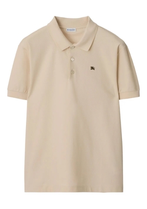 Burberry logo cotton polo shirt - Neutrals