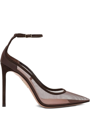 Aquazzura 85mm mesh-panelling heeled pumps - Brown