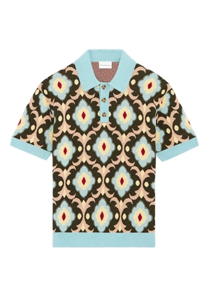 Drôle De Monsieur patterned buttoned polo shirt - Green