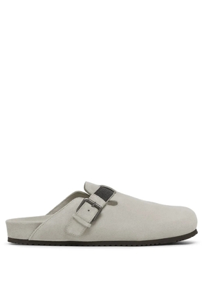 Brunello Cucinelli Monili-detail suede slippers - Grey