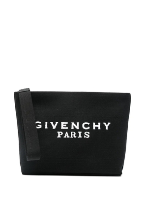 Givenchy logo-lettering clutch bag - Black