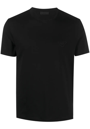 Prada logo-embroidered cotton T-shirt - Black