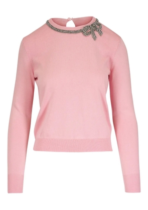 Carolina Herrera bow-embellished top - Pink