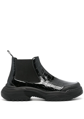 GmbH crocodile-effect Chelsea boots - Black