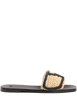 Valentino Garavani Viva Superstar embroidered sandals - Neutrals