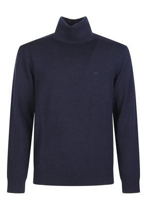 Michael Kors logo-embroidered roll-neck jumper - Blue