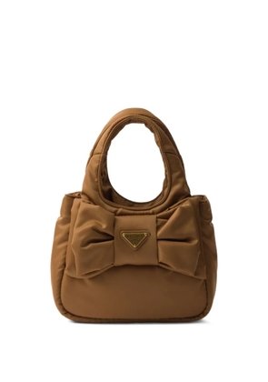 Prada Re-Nylon bow-detail mini bag - Brown
