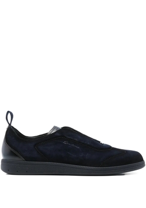 Santoni suede slip-on sneakers - Blue