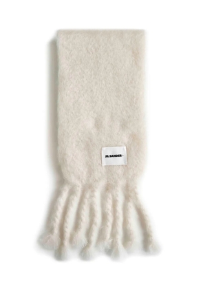 JIL SANDER+ fringed scarf - White