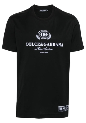 Dolce & Gabbana flocked-logo cotton T-shirt - Black