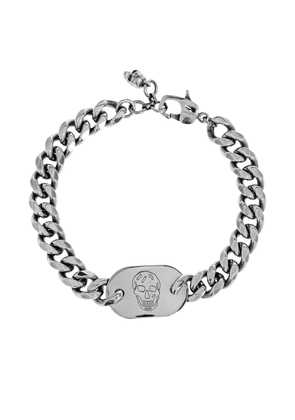 Alexander McQueen skull-plaque curb-chain bracelet - Silver