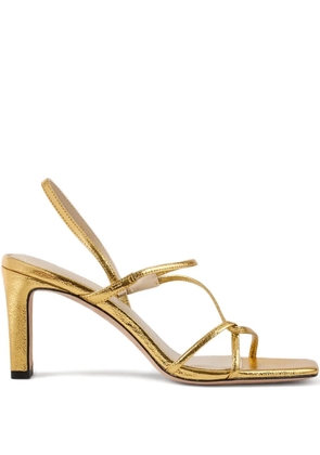 SANDRO 80mm Faye metallic strappy sandals - Gold