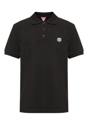 Kenzo tiger-embroidered polo shirt - Black